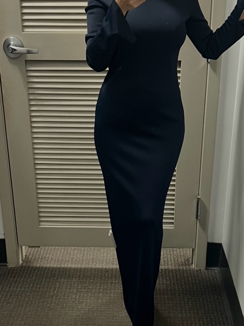 The Row Black Long-Sleeve Maxi Bodycon Dress